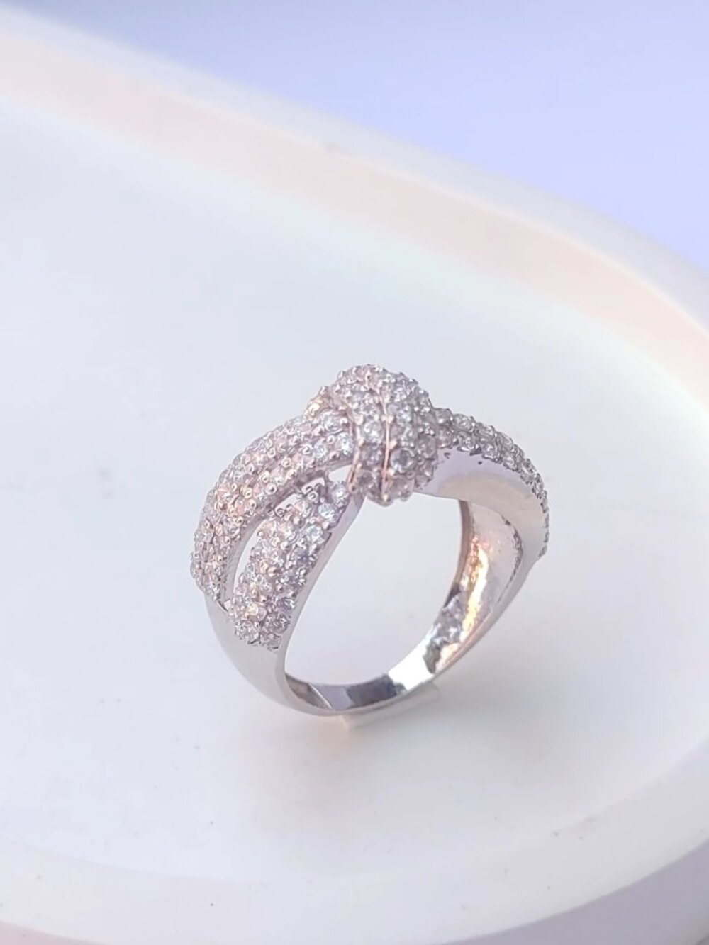 925 Silver Sterling Ring With Moissanite Diamond Elegant Design Rhodium Handmade